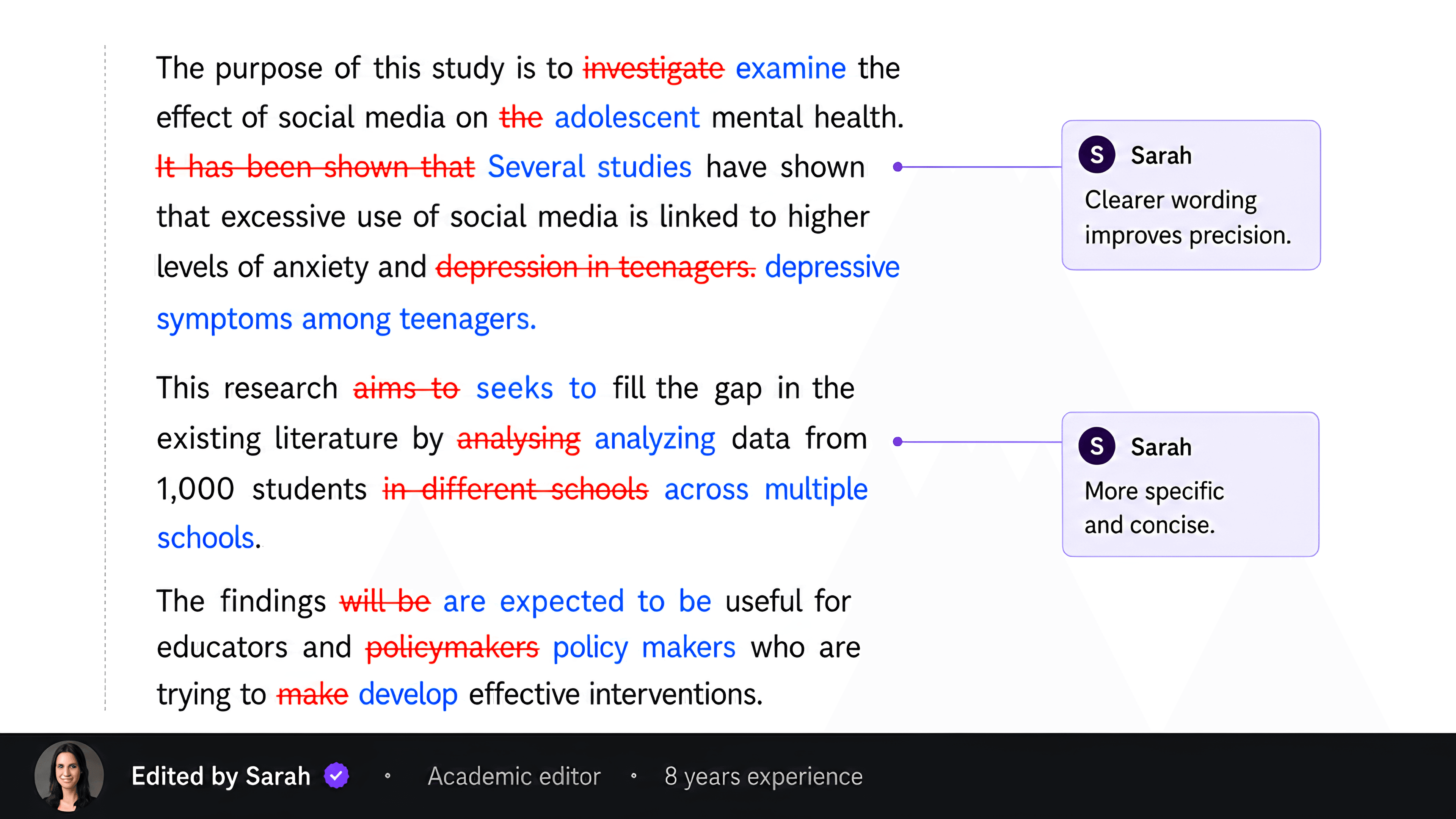 Edited document sample